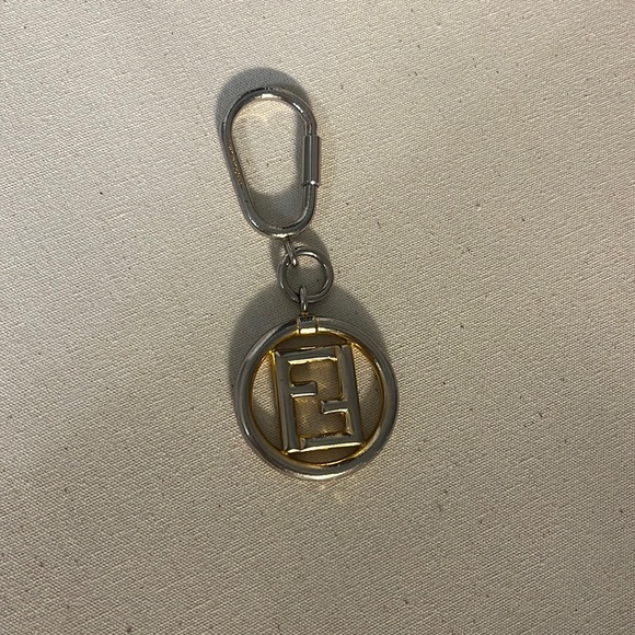 FENDI gold logo keyring FOB Charm - Picture 1 of 3